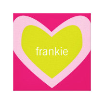 Personalized Heart [lime+pink] Canvas Print