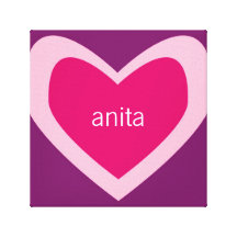 Personalized Heart [pink+purple] Canvas Print