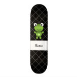 Personalized name baby frog black criss cross skate board