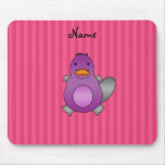 Personalized name baby platypus pink stripes mousepad
