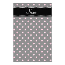 Personalized name Black pink diamonds Stationery Paper