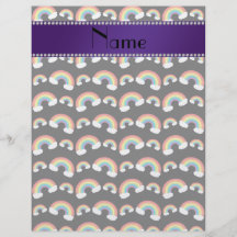Personalized name black rainbows pattern flyers