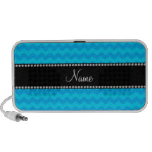 Personalized name blue chevrons notebook speaker