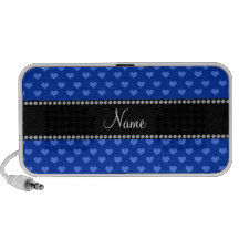 Personalized name blue hearts speakers