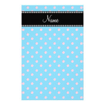 Personalized name blue pink diamonds custom stationery