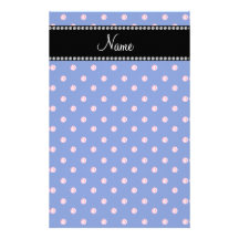 Personalized name Blue pink diamonds Stationery Paper