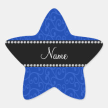 Personalized name blue swirls sticker
