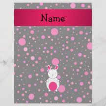 Personalized name bunny black pink polka dots personalized flyer