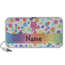 Personalized name cute pig rainbow stripes mini speaker