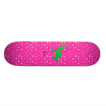 Personalized name dinosaur pink stars custom skateboard