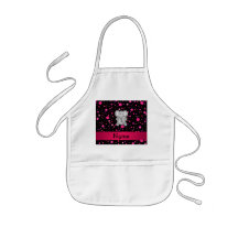 Personalized name elephant pink polka dots aprons