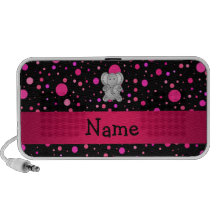 Personalized name elephant pink polka dots travelling speaker