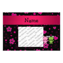 Personalized name frogs hearts flowers stars photo art