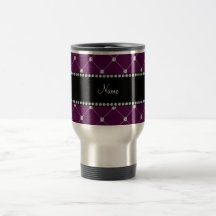 Personalized name Maroon diamonds Mug