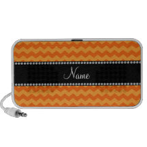 Personalized name orange chevrons speaker system
