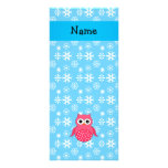 Personalized name owl blue snowflakes rack card design