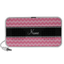 Personalized name pink chevrons laptop speakers