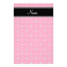 Personalized name Pink diamonds Personalized Stationery