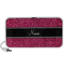 Personalized name pink glitter speakers