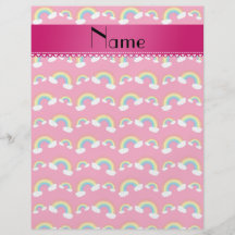 Personalized name pink rainbows pattern flyer design
