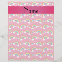 Personalized name pink rainbows pattern flyer design