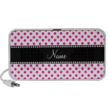 Personalized name Pink stars Mini Speakers