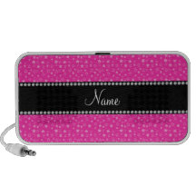 Personalized name pink stars travelling speakers