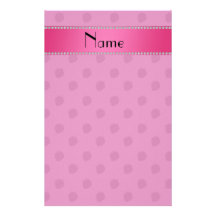 Personalized name pink strawberries pattern stationery paper