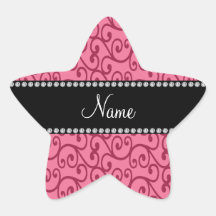Personalized name pink swirls stickers