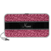 Personalized name pink swirls travelling speaker