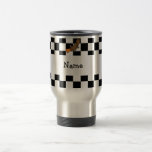 Personalized name platypus black white checkers mug