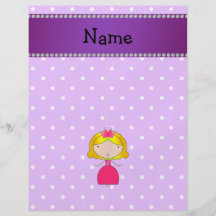 Personalized name princess purple polka dots flyer design