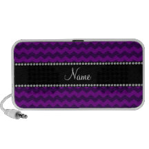 Personalized name purple chevrons iPod speakers