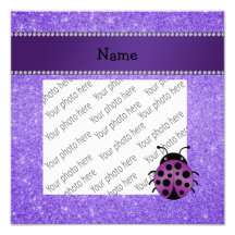 Personalized name purple ladybug purple glitter photograph