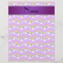 Personalized name purple rainbows pattern flyer design