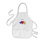 Personalized name rainbow rhino aprons