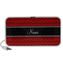 Personalized name red chevrons travel speaker