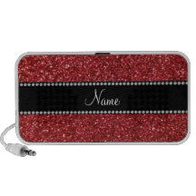 Personalized name red glitter mp3 speaker
