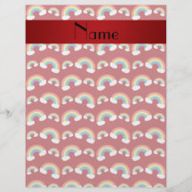 Personalized name red rainbows pattern flyer design