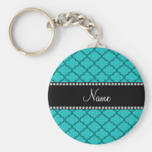 Personalized name Turquoise moroccan Keychain