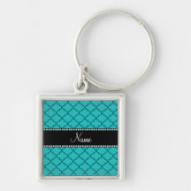 Personalized name Turquoise moroccan Keychain