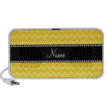 Personalized name yellow chevrons travel speaker