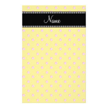 Personalized name Yellow pink diamonds Customized Stationery