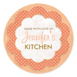 Personalized Orange Floral Dot Canning Stickers stickers