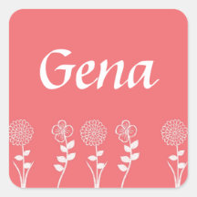Personalized Peach Floral Envelope Seals Stickers