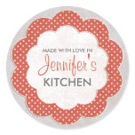 Personalized Red Floral Dot Canning Stickers stickers