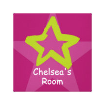 Personalized Star [lime+purple] Gallery Wrap Canvas