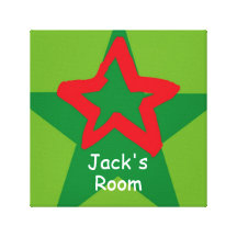 Personalized Star [red+green] Gallery Wrap Canvas
