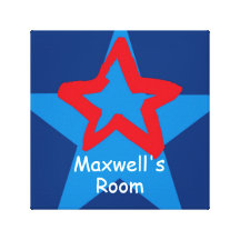 Personalized Star [red+navy] Canvas Print