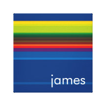 Personalized Stripes [boy navy] Canvas Print